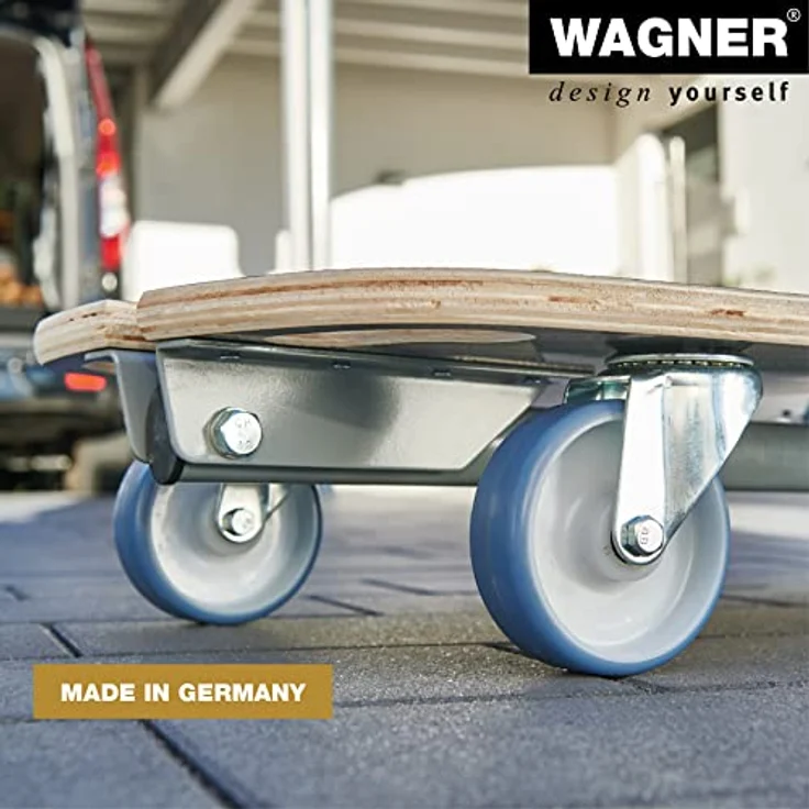 Transporthilfe MM 1187, 80 x 40 x 14,5 cm, softe Rollen Ø 100 mm, Rollenlager, Multiplex FSC®, Tragkraft 300 kg – Bild 4