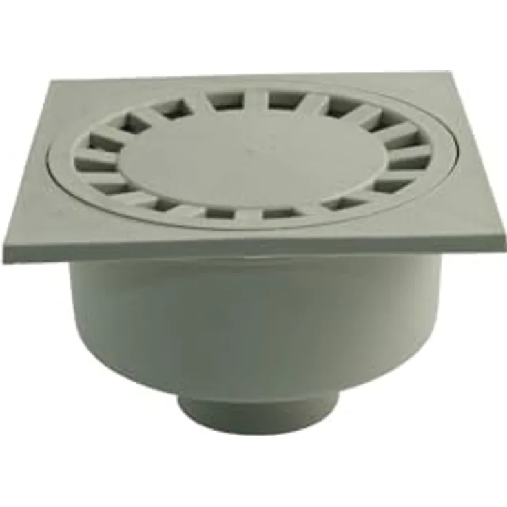 Marley Hausablauf DN110 mit geruchsverschluss, Hofablauf 198x198mm, senkrechter Anschluss bis 1,5 t, Einbautiefe 125 mm
