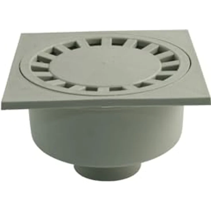 Marley Hausablauf DN110 mit geruchsverschluss, Hofablauf 198x198mm, senkrechter Anschluss bis 1,5 t, Einbautiefe 125 mm – Bild 1