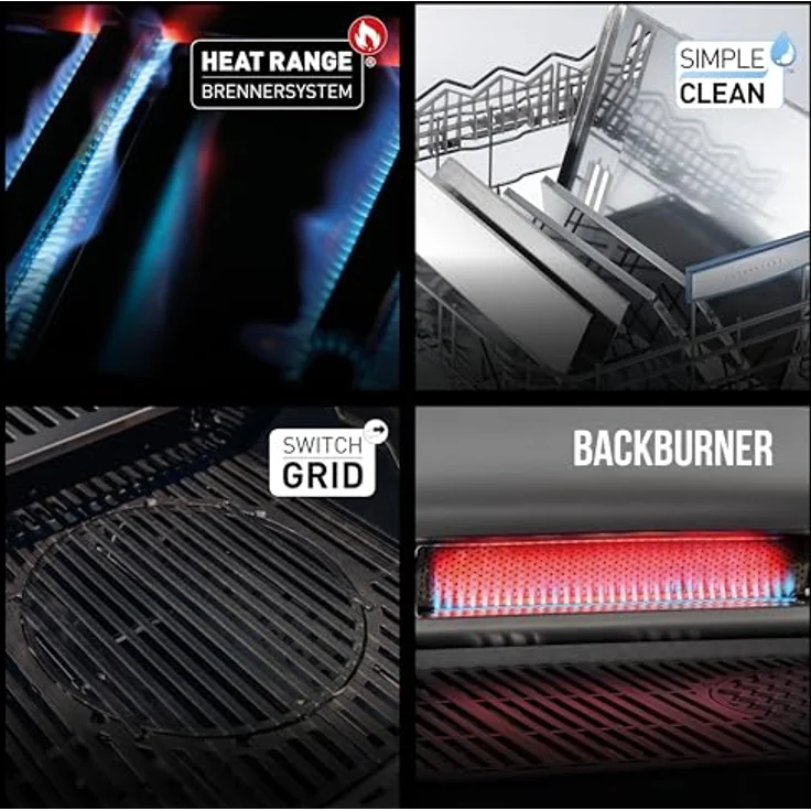 Enders Monroe Pro 4 SIKR Turbo, Gasgrill mit 4 Brennern, Hochleistungshitzezone, Rückwandbrenner und gusseisernem Grillrost – Bild 4