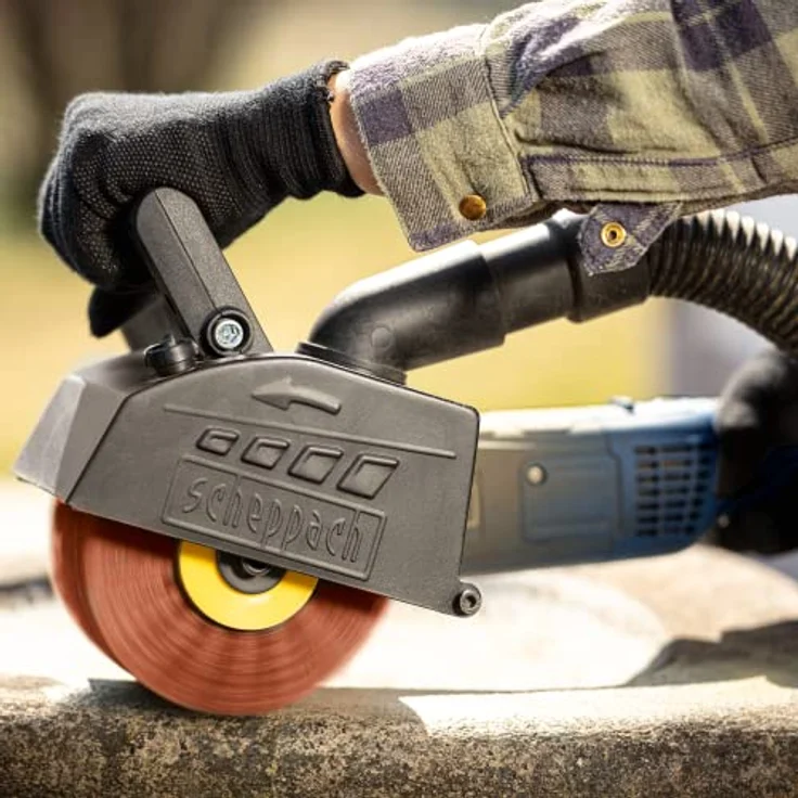 Scheppach Nylonbürste für Satiniermaschine MRS1300 | 100mm Breite - 120mm Ø | Schleifwalze für Holz-, Stein- und Metallflächen, zum Entfetten, Reinigen & Scheuern – Bild 3