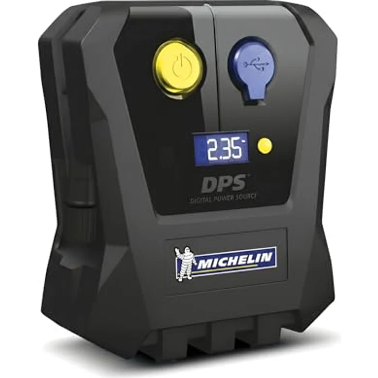 MICHELIN 12V Luftkompressor Micro, Programmierbare digitale Reifenpumpe mit präzisem LED-Display und USB-Anschluss, ideal für Auto, SUV und Fahrrad – Bild 2