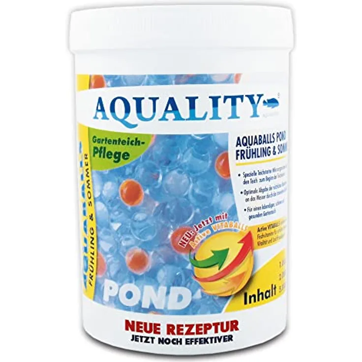 AQUALITY AQUABALLS Pond Frühling & Sommer (Effektive Mikroorganismen, Innovative Ballform, Aktivierung des Gartenteiches. Spezieller Teichstarter), Inhalt:1 Liter