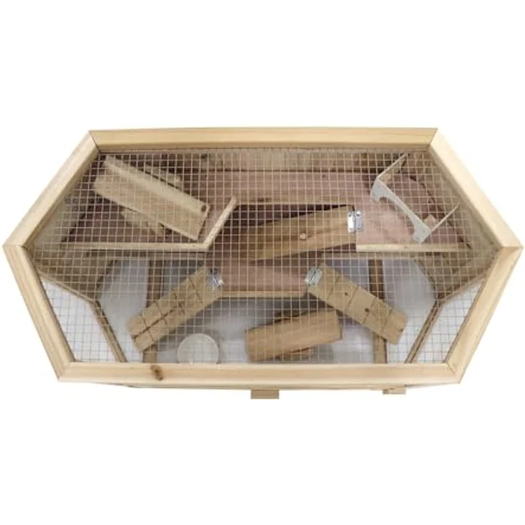 HTI living Kleintierkäfig Hamsterkäfig aus Fichtenholz, naturnahe Struktur, Maße ca. XX cm – Bild 5