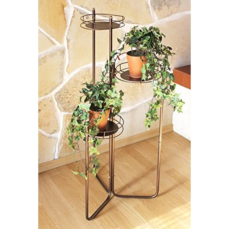 DanDiBo Blumentreppe Metall 90 cm Blumenständer mit 3 Ablagen Art.2A Blumenregal Blumensäule Pflanzenständer Pflanzentreppe – Bild 4