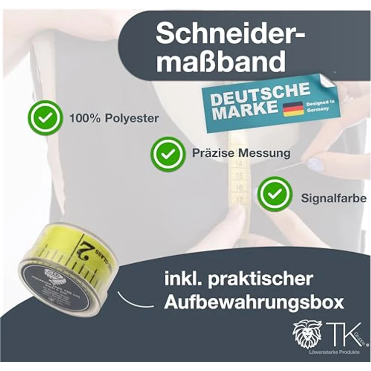 Everhomely® 2 in 1 - Massband Maßband cm + INCH Schneidermaßband 150 cm in Aufbwahrungsbox – Bild 3