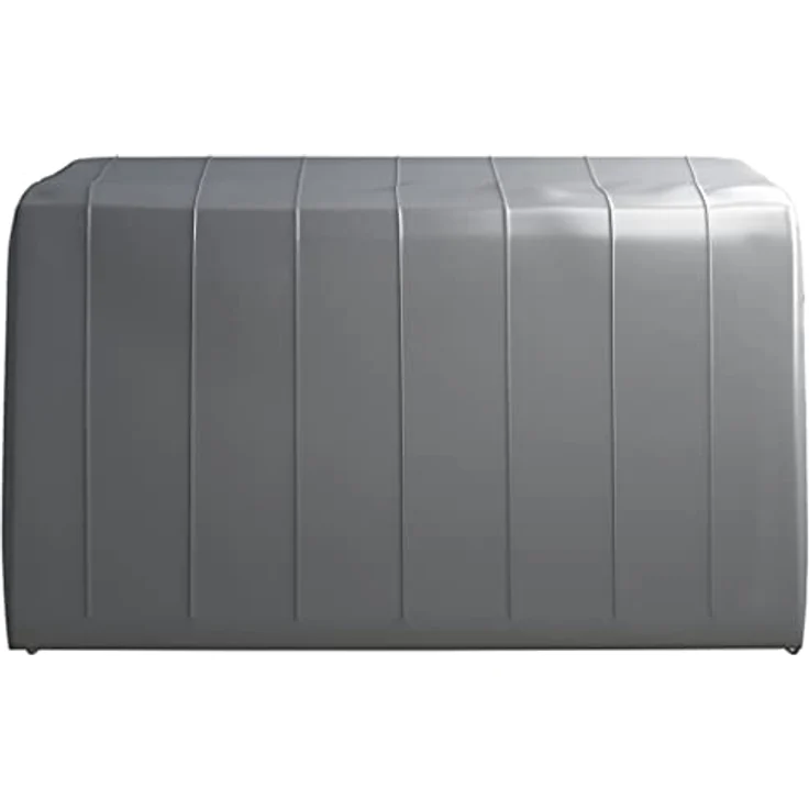 vidaXL Lagerzelt UV-beständig Industriezelt Zelthalle Weidezelt Zelt Zeltgarage Foliengarage Unterstand Lagerhalle 370x370cm Stahl Grau – Bild 3