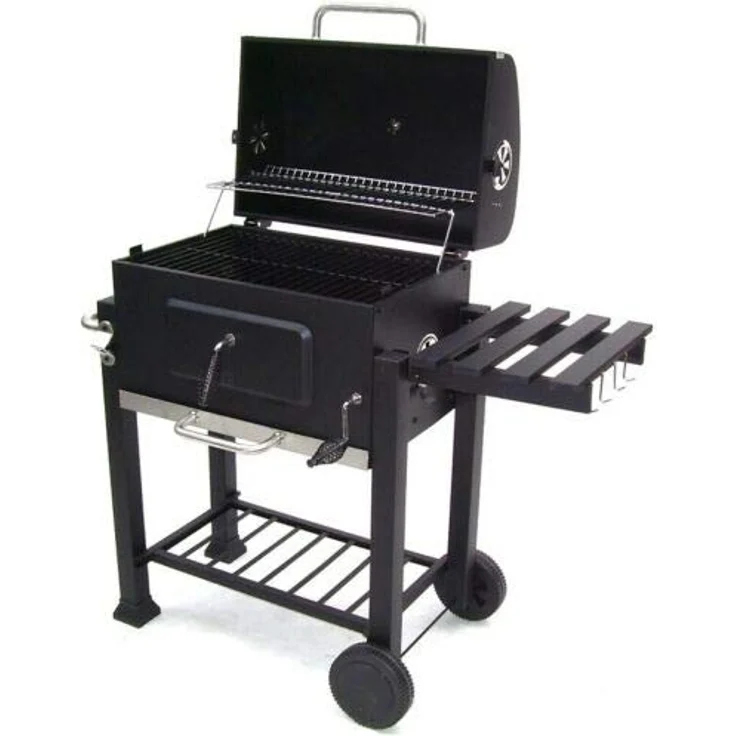 Apex Grillwagen XXL Holzkohlegrill 56511, stufenlos höhenverstellbar mit Thermometer und großen Ablageflächen – Bild 5