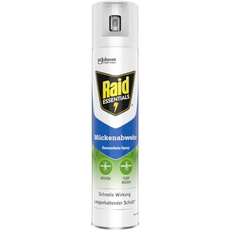 Raid Essentials® Mücken-Raumschutz Spray 300ml, pflanzenbasierter Wirkstoff, wasserbasierte Formel ohne Duftstoffe – Bild 1