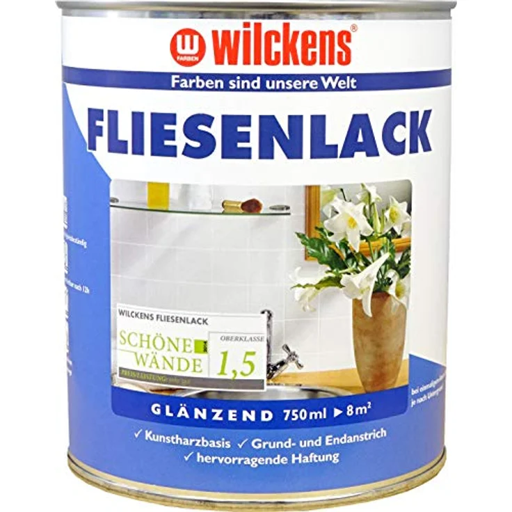 Wilckens Fliesenlack Weiß, glänzend 0,75l – Bild 2