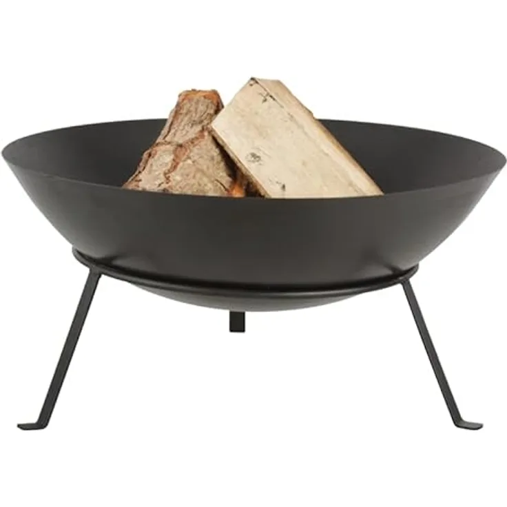 Jet-Line Minnesota Feuerschale, Feuerkorb 50x50cm in schwarz, aus Metall, ideal für Garten und Terrasse, leicht montierbar, stabil und tragbar