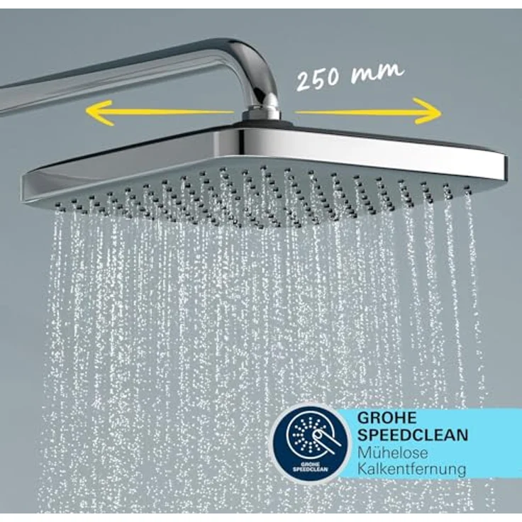 Grohe Vitalio Comfort 250 Duschsystem mit Thermostatbatterie, Handbrause Vitalio Comfort 110, schwenkbarer Brausearm, inkl. Monitoreinstellung, Antikalk-System – Bild 8