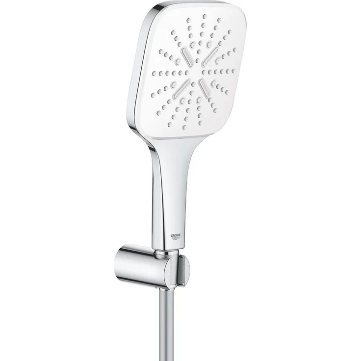 Grohe Rainshower SmartActive 130 Cube Duschbrause Wandhalterset, 3 Strahlarten, 9.50 l/min, chrom – Bild 1
