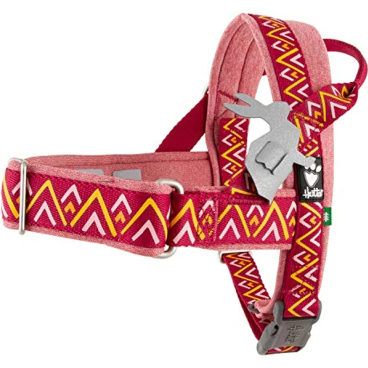 Hurtta Razzle-Dazzle H-Geschirr, Rote Beete, 81,3–101,6 cm - Verstellbares Hundegeschirr für wachsende Welpen, gepolstert und recycelte Materialien, integrierter Griff und gute Passform