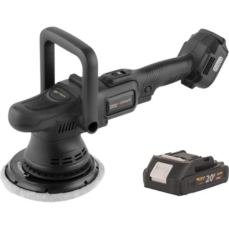 PRO CRAFT PM22bb Akku-Poliermaschine, 20 Volt, 150 mm, bürstenloser Motor, inkl. 2,0 Ah Akku, ohne Lader