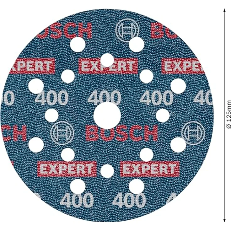 Bosch EXPERT O780 Folienschleifscheibe, 125 mm, Körnung 400 für Hartholz und Farbe auf Holz, Klettverschluss, langlebig – Bild 3