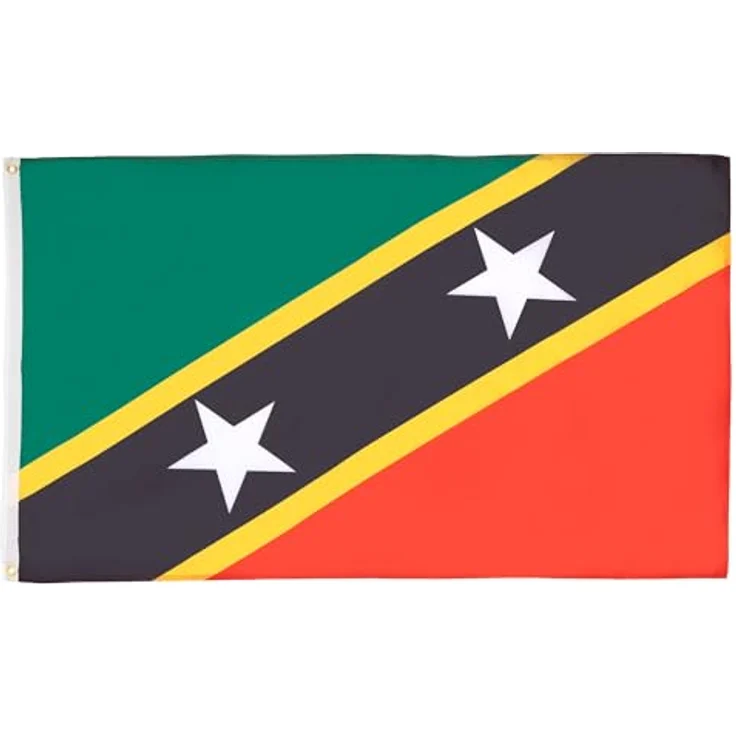 AZ FLAG St. Kitts und Nevis Flagge 150x90 cm aus leichtem Polyester mit Messing-Ösen, verstärkte Ecken und Doppelnaht – Bild 1