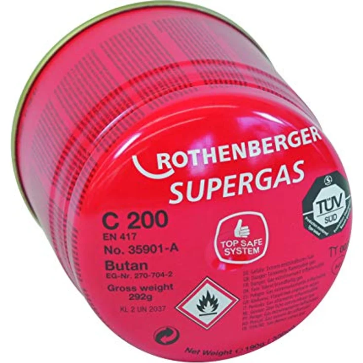 Rothenberger Gaskartusche C200 B mit Sicherheitssystem für Gasschweißzubehör und -material