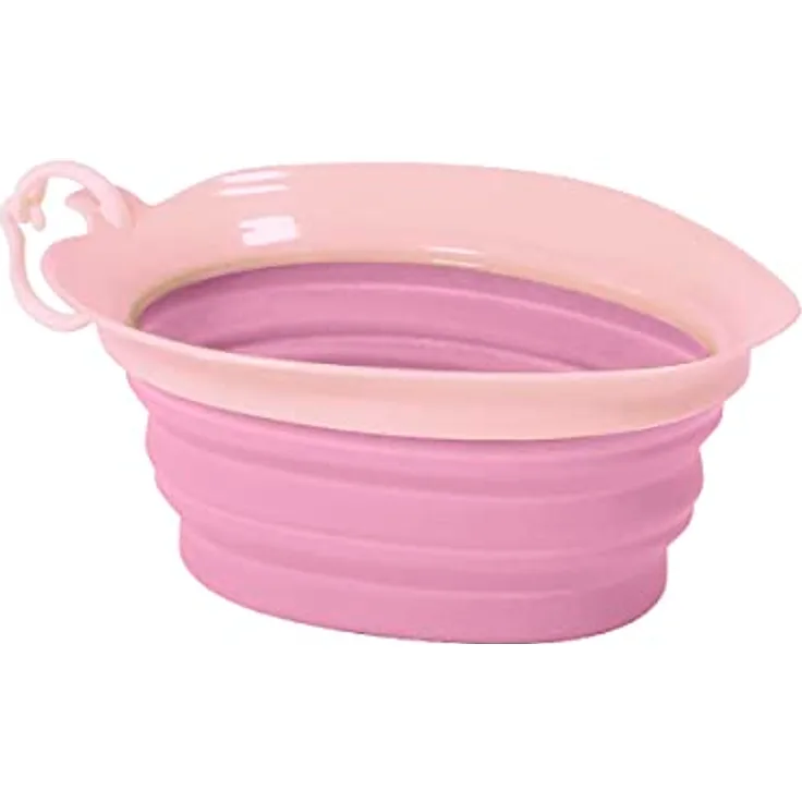 United Pets Leaf Bowl Design Reisenapf für Hunde, faltbar und zum mitnehmen, aus ungiftigem Silikon, Rosa, Einheitsgröße