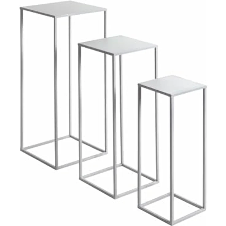 HAKU Blumenständer Blumensäule 3er Set VALLETTA 2, grau, Metall – Bild 5