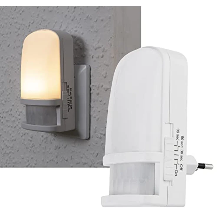ChiliTec LED Nachtlicht Steckdose mit Bewegungsmelder - Energiesparend mit Zeit- und Moduseinstellungen, Warmweiß – Bild 2