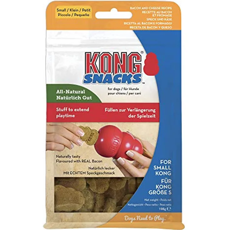 KONG – Snacks – Hundesnacks mit Natürlichen Zutaten (Ideal Kautschuk) – Schinken & Käse – Für Kleine Hunde