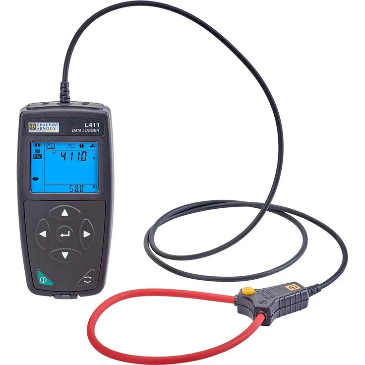 Chauvin Arnoux L411, Multimeter Stromdatenlogger, CAT IV 600V, CAT III 1000V, 3000 A AC, 8 GB Speicher, MiniFlex-Stromwandler, Echtzeitüberwachung via WiFi