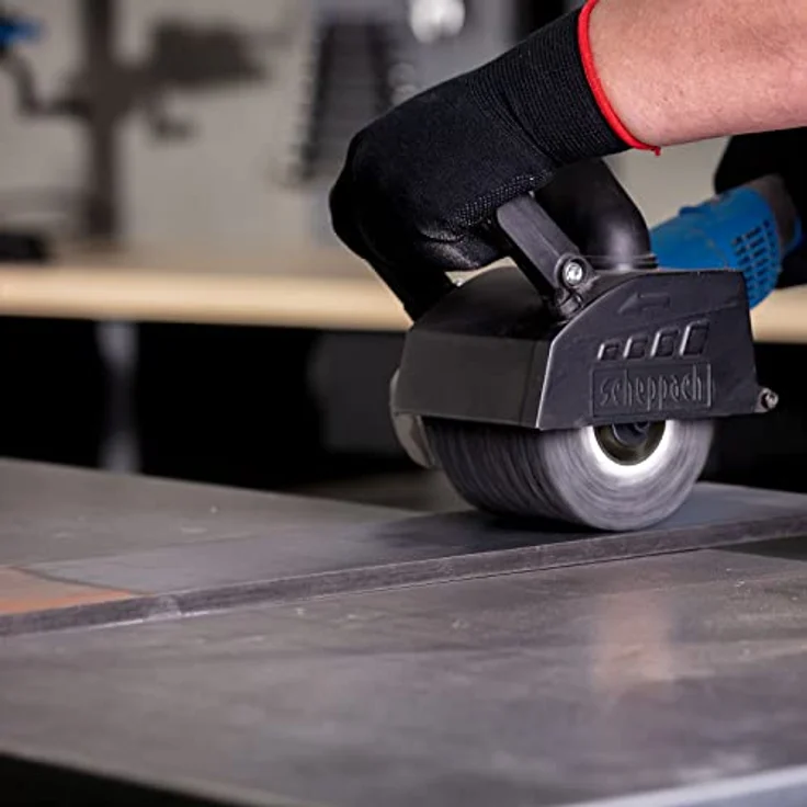 Scheppach Siliziumkarbidbürste für Satiniermaschine MRS1300, 100mm Breite - 120mm Ø, geeignet zum Schleifen & Abisolieren von Metall, Ersatzbürste – Bild 3
