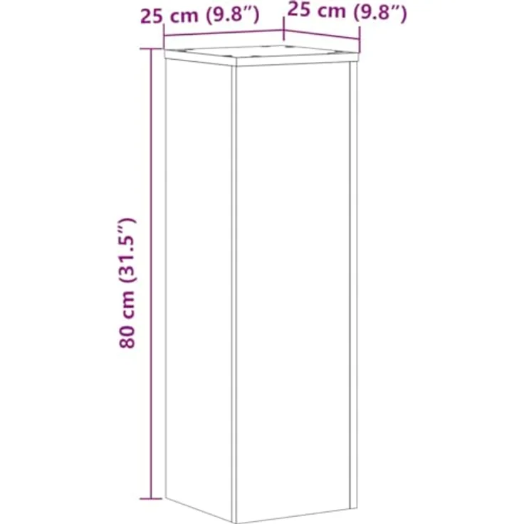 vidaXL Blumenständer Pflanzenständer 2 Stk Artisan-Eiche 25x25x80 cm - Robuster Holzwerkstoff, zeitloses Design – Bild 9