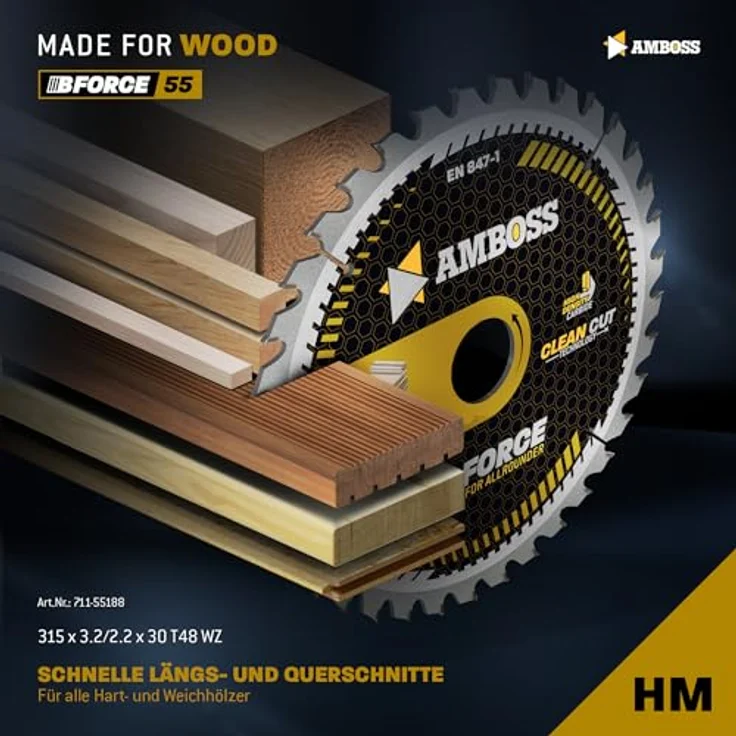 Amboss Werkzeuge HM Kreissägeblatt 315x30 Z48 Wechselzahn für Holz - Allround, passend zu Atika HT 315, Metabo TKHS 315, Holzstar FKS 315, Makita 2712, Scheppach TS315, TS315GT, TS4010 uvm. – Bild 2