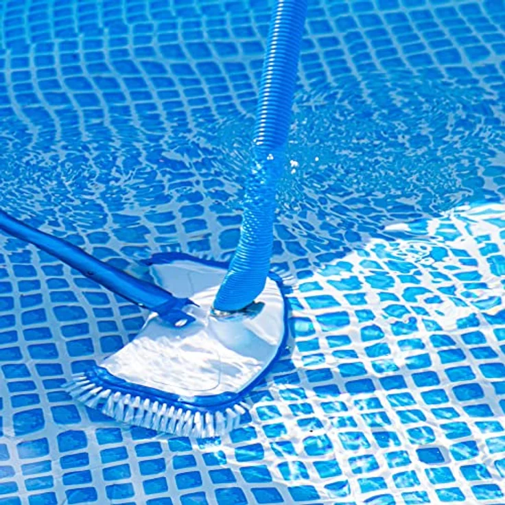 Amapool Pool-Bodensauger Deluxe mit acht unteren und zusätzlich Vier seitlichen Borsten I extra schwere Ausführung I Poolbürste mit Clip-On-Anschluss I Anschluss für Poolschlauch Ø 32/38 mm – Bild 2