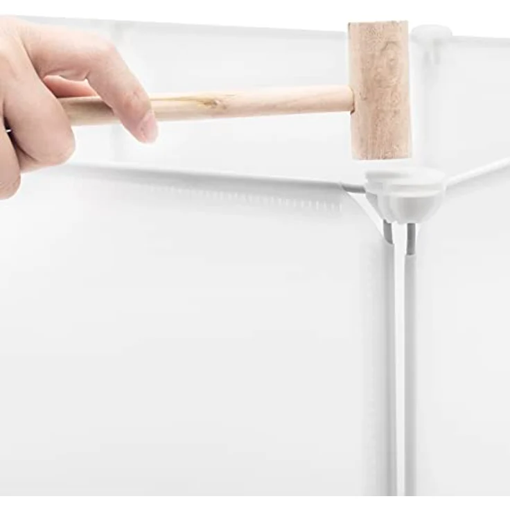 EUGAD Freilaufgehege für Kleintiere aus Kunststoff, Freigehege mit 12 Platten DIY, Kaninchen Hasen Welpen Meerschweinchen Gehege, rutschfestes Kleintiergehege für drinnen, BHT 145x95x75cm – Bild 5