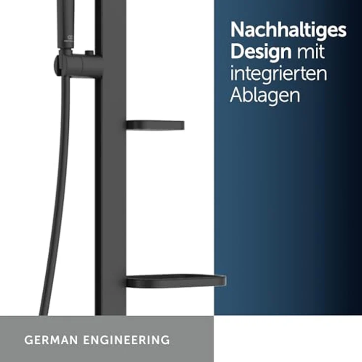 Ideal Standard Duschsystem Ceraflow Alu+, 110.40 cm, Multifunktionsbrause aus 84% recyceltem Aluminium, WRAS-zertifiziert – Bild 5