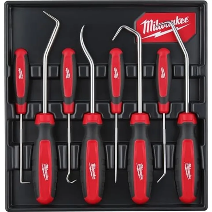 Milwaukee Montagehaken Set 8-teilig: 2 x flach, 2 x gebogen, 2 x 90°, 2 x 45°
