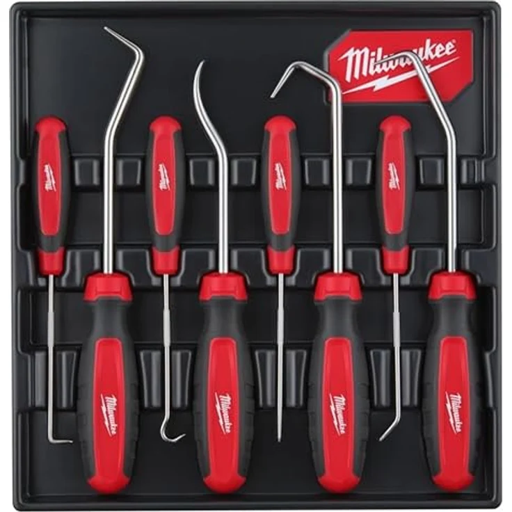 Milwaukee Montagehaken Set 8-teilig: 2 x flach, 2 x gebogen, 2 x 90°, 2 x 45°