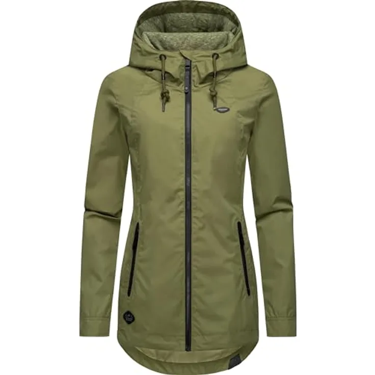 Ragwear Zuzka, Damen Übergangsjacke, leicht tailliert, wasserdicht, grün, Größe S