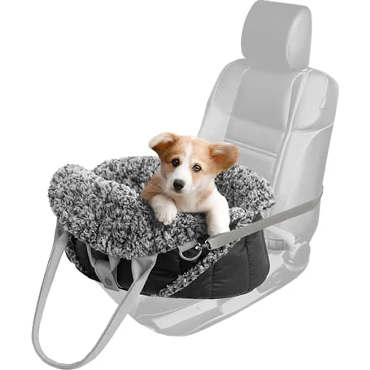 DOGGY Hundetasche, Tragetuch, Tragetasche, Haustier, Transporttasche, Höhenverstellbar, Transportbox, Reise, 38x24x28 cm, Schwarz – Bild 5