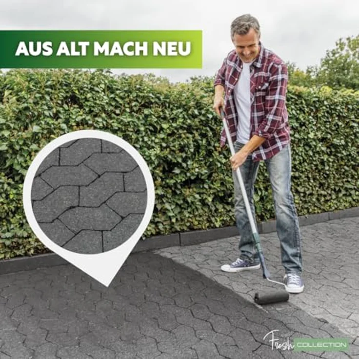 Ultrament Pflaster Frisch 5 L Grau, Betonlasur für Pflastersteine & Gehwegplatten, UV- und witterungsbeständig, Farbtonauffrischer – Bild 4