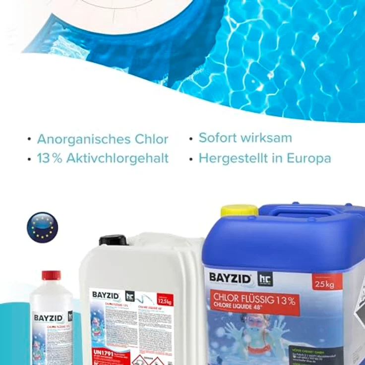 1 x 12,5 kg BAYZID Chlor 13% flüssig für Pools – Bild 4