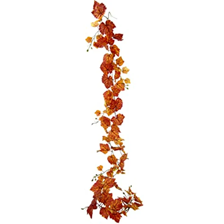 Flair Flower Girlande AST Weinrebe, Kunstpflanze in Gelb/Orange, 180x16x8cm für Hochzeit und Garten Dekoration – Bild 1