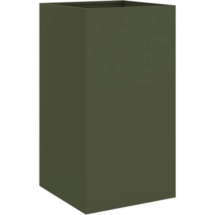vidaXL Pflanzkübel, Pflanzkasten Olivgrün aus kaltgewalztem Stahl, 42x38x75 cm mit stabilem Rahmen – Bild 1