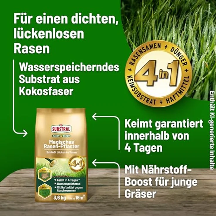SUBSTRAL Magisches Rasenpflaster 3,6 kg – Bild 3