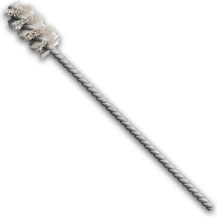 Lessmann Mikro-Rohrbürste AO, Drahtbürste mit Korundkornbesatz, Ø4,2x25/125mm, flexible Ausführung