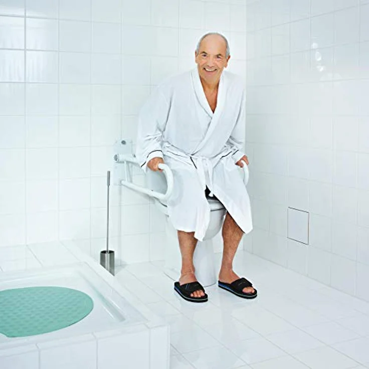RIDDER WC-Aufstehbügel Tim 76 cm, klappbar weiß 760 mm – Bild 2