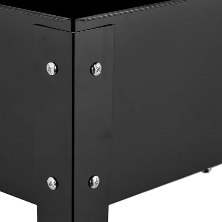 relaxdays Hochbeet aus pulverbeschichtetem Metall, schwarzes Hochbeet mit 56 l Fassungsvermögen, ideal für Balkon und Garten – Bild 6