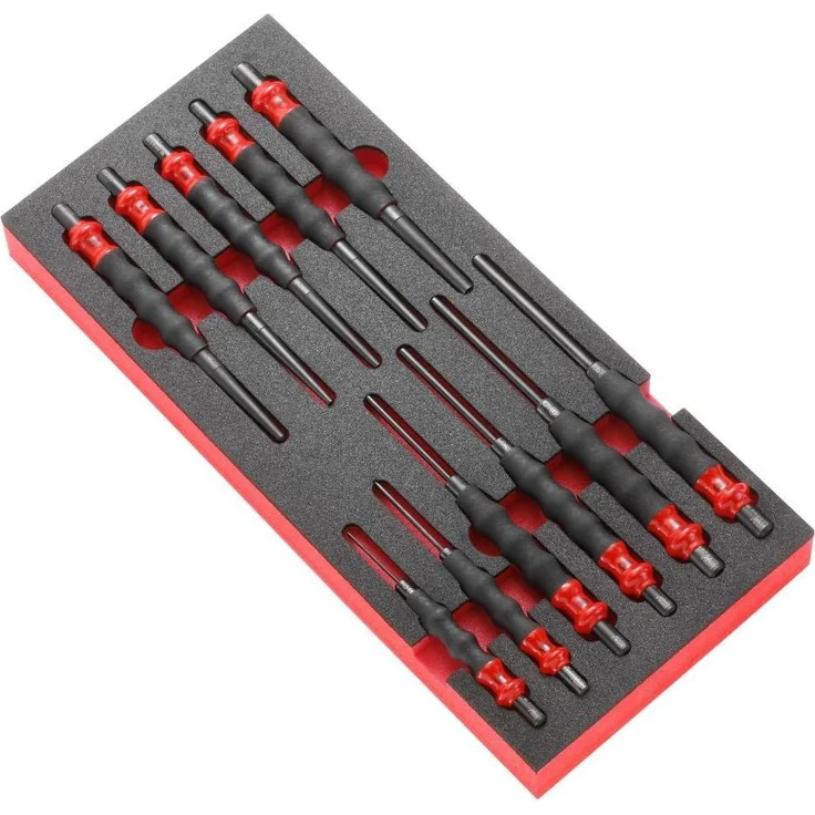 Facom Splintentreibersatz, 11-teiliges Set mit Splintentreibern und Durchschlägen in praktischer Schaumstoffeinlage