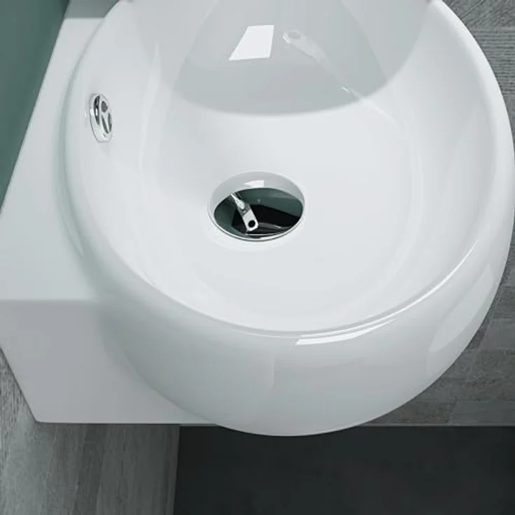 Mai & Mai Aufsatzwaschbecken Br001L aus Keramik weiß mit NANO, BTH: 42x28x15cm, rechteckige Form, für Gäste-Badezimmer geeignet - Preisvergleich – Bild 6