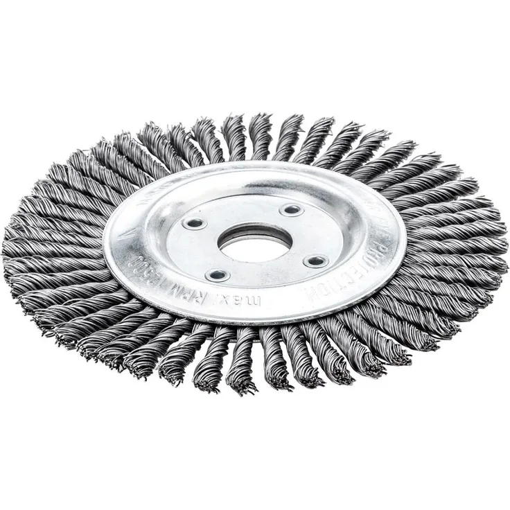 ELC Drahtbürste Pipelinebürste Stahldraht 125x6mm gezopft 0,5mm Lessmann, Rostfreier Stahldraht V2A (1.4310), gewellt