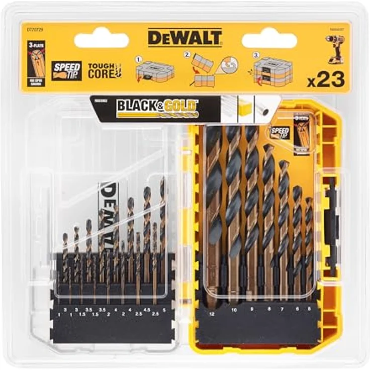 DeWALT DT70729-QZ Metallbohrer-Set 23-tlg. HSS-G, schwarz-gelb – Bild 3