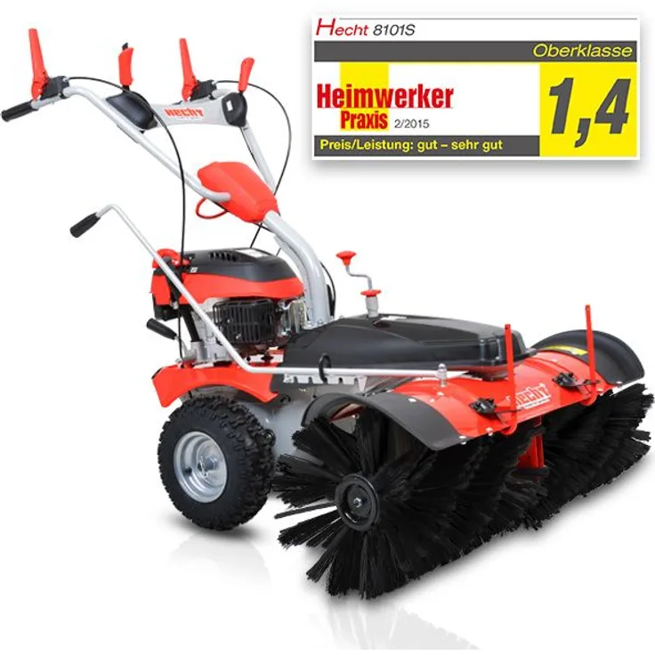 HECHT 8101 S, Benzin-Kehrmaschine mit 4-Takt-Motor, 100 cm Arbeitsbreite und Elektrostarter